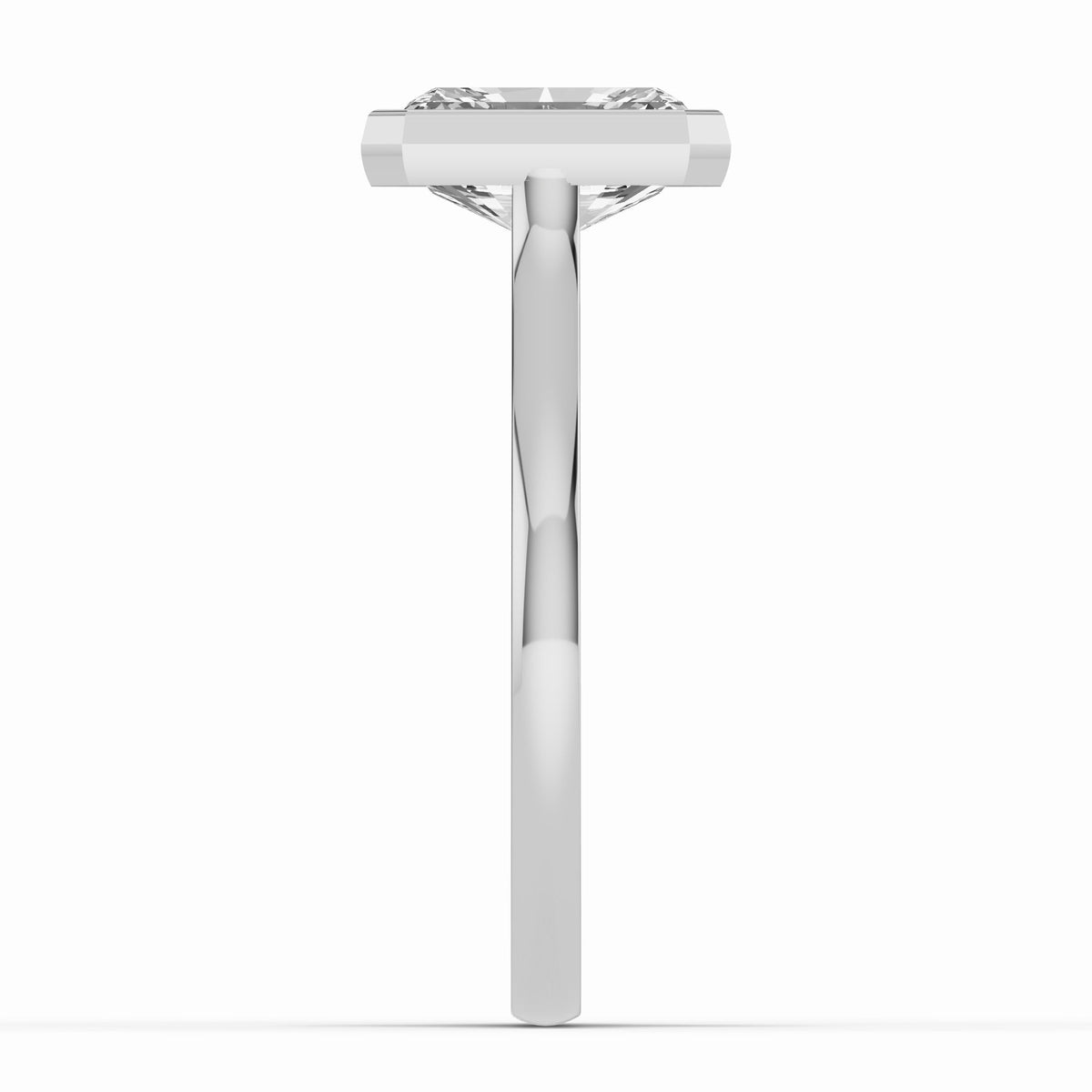 Radiant Lumière Bezel Solitaire Ring ABER-104-RA-LGD-6  - Abtin & Co.
