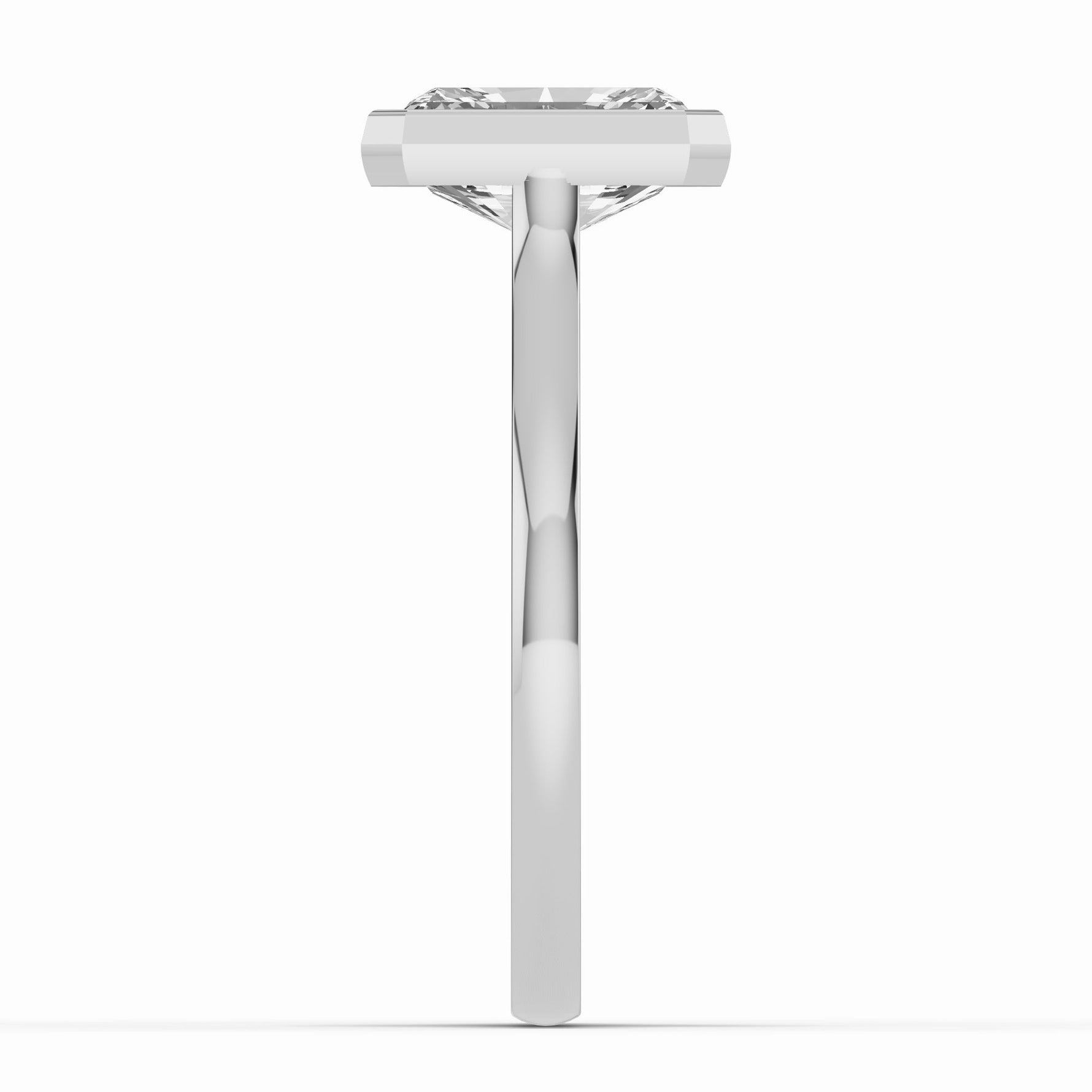 Radiant Lumière Bezel Solitaire Ring ABER-104-RA-LGD-6  - Abtin & Co.