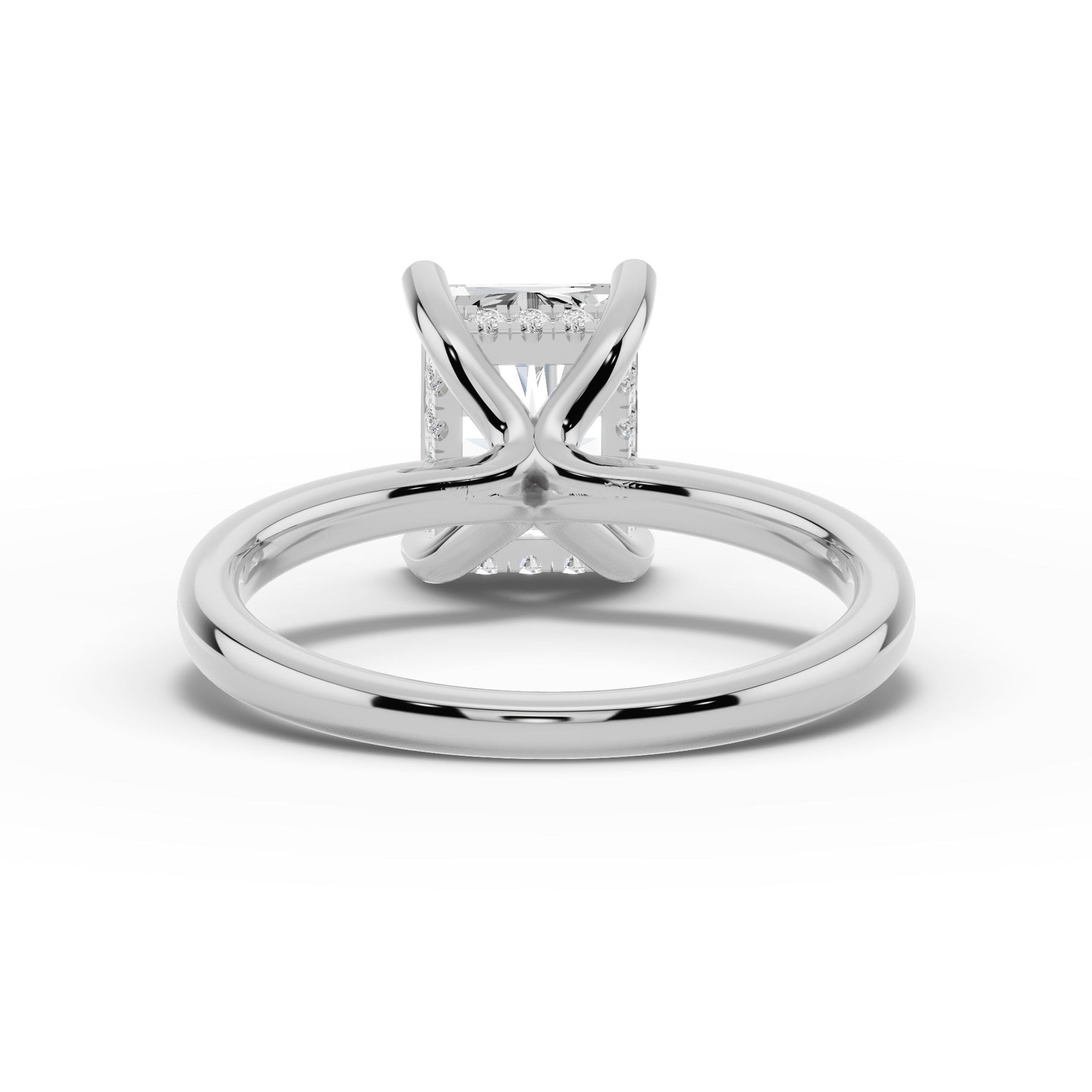 Radiant Lustre Hidden Halo Solitaire Ring ABER-101-RA-LGD-6  - Abtin & Co.
