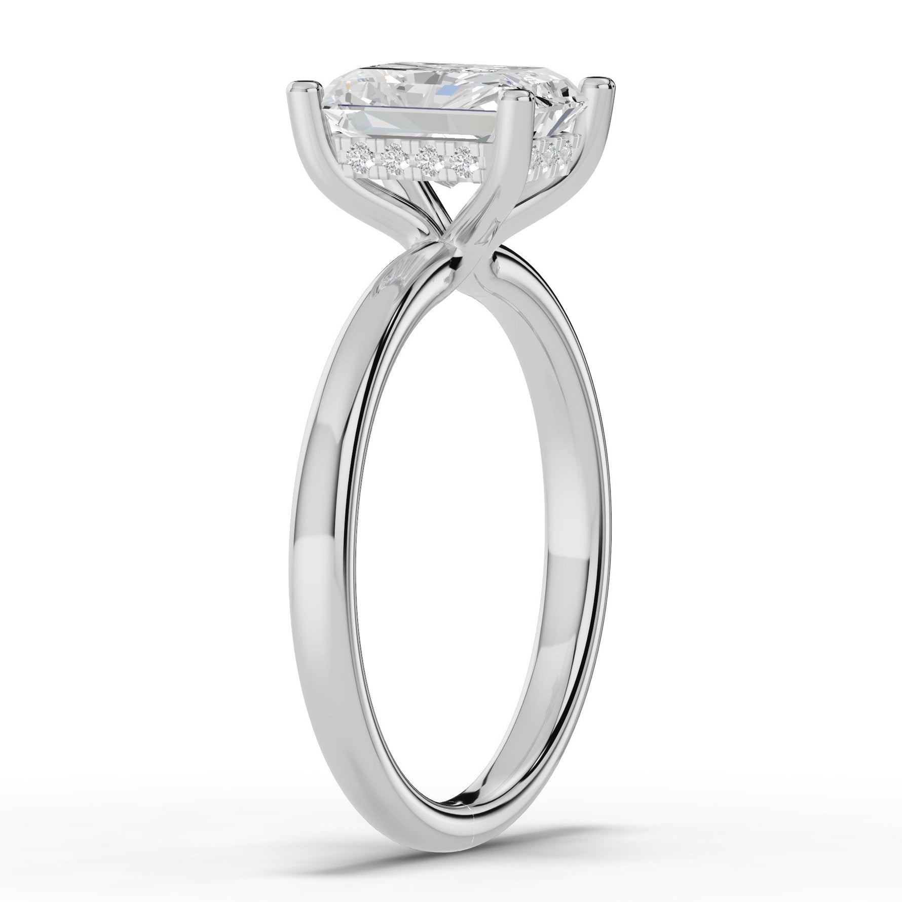 Radiant Lustre Hidden Halo Solitaire Ring ABER-101-RA-LGD-6  - Abtin & Co.
