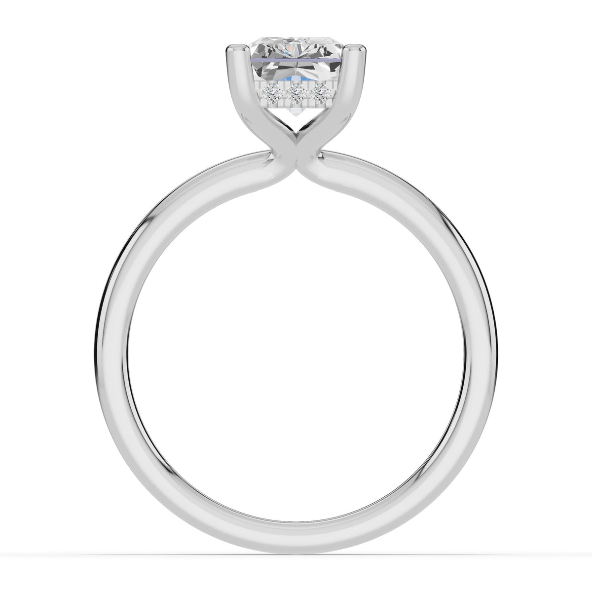 Radiant Lustre Hidden Halo Solitaire Ring ABER-101-RA-LGD-6  - Abtin & Co.
