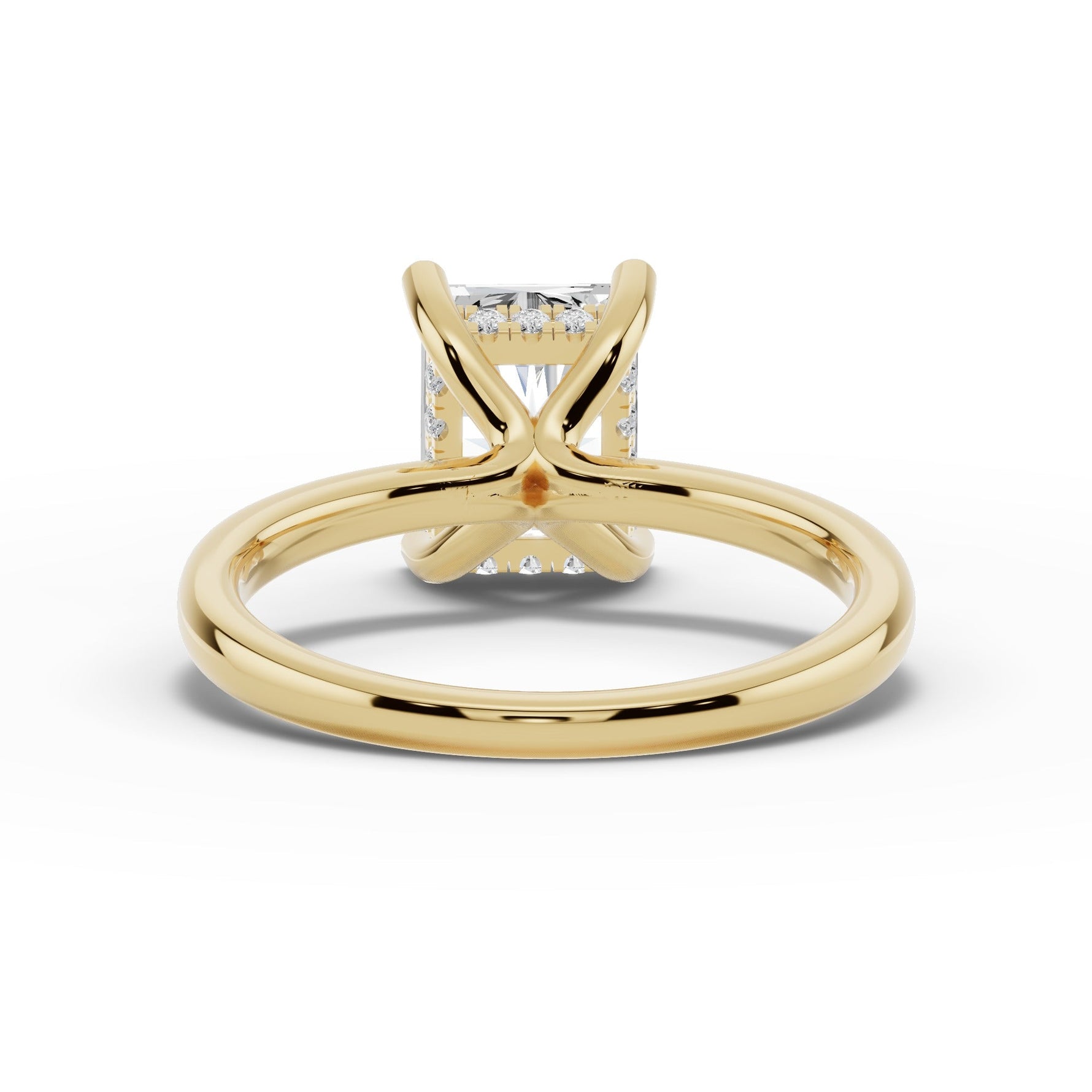 Radiant Lustre Hidden Halo Solitaire Ring ABER-101-RA-LGD-1  - Abtin & Co.