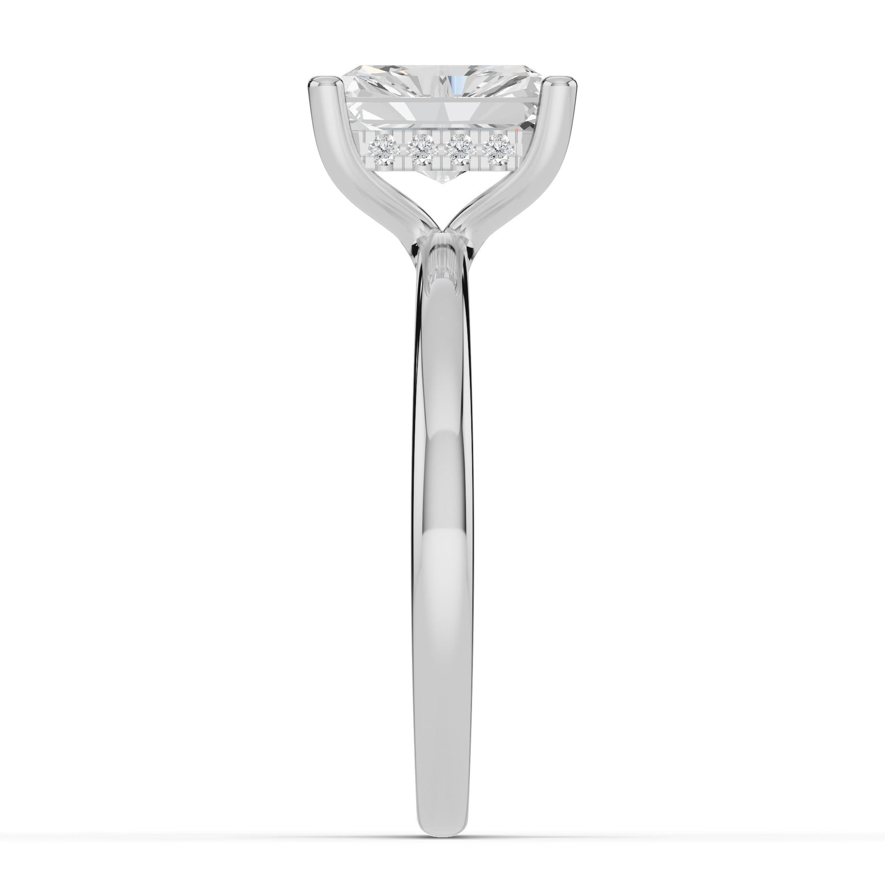 Radiant Lustre Hidden Halo Solitaire Ring ABER-101-RA-LGD-6  - Abtin & Co.