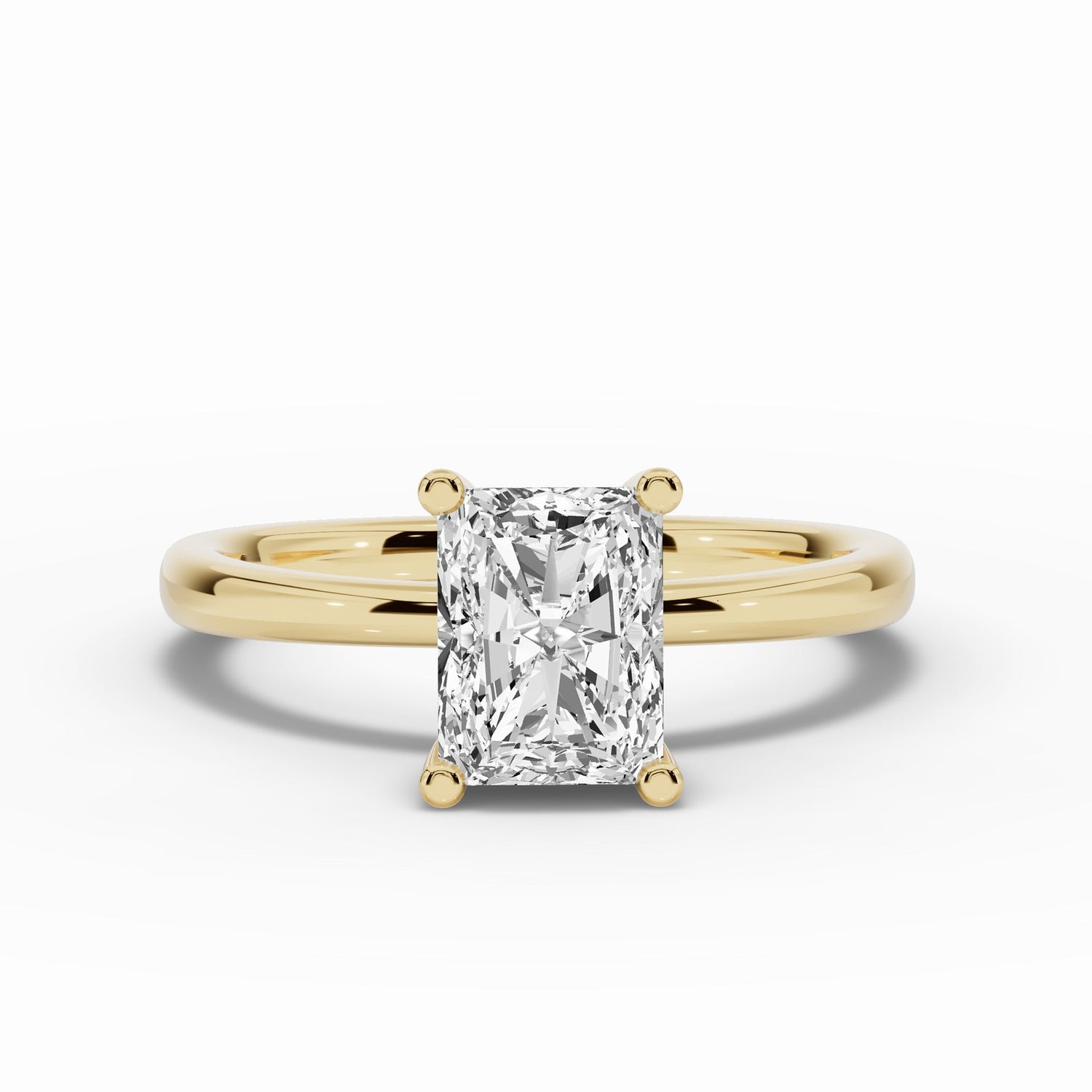 Radiant Lustre Hidden Halo Solitaire Ring ABER-101-RA-LGD-1  - Abtin & Co.