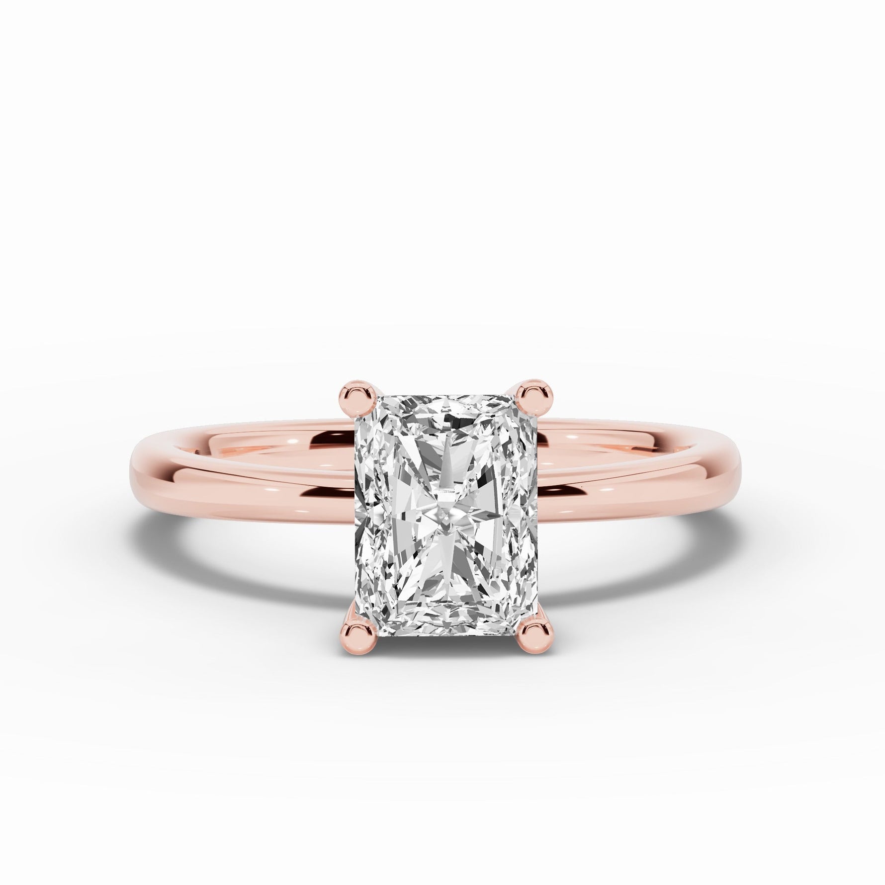 Radiant Lustre Hidden Halo Solitaire Ring ABER-101-RA-LGD-11  - Abtin & Co.