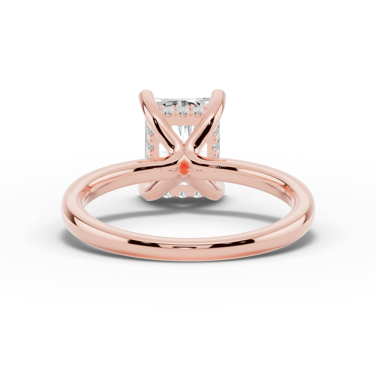 Radiant Lustre Hidden Halo Solitaire Ring ABER-101-RA-LGD-11  - Abtin & Co.