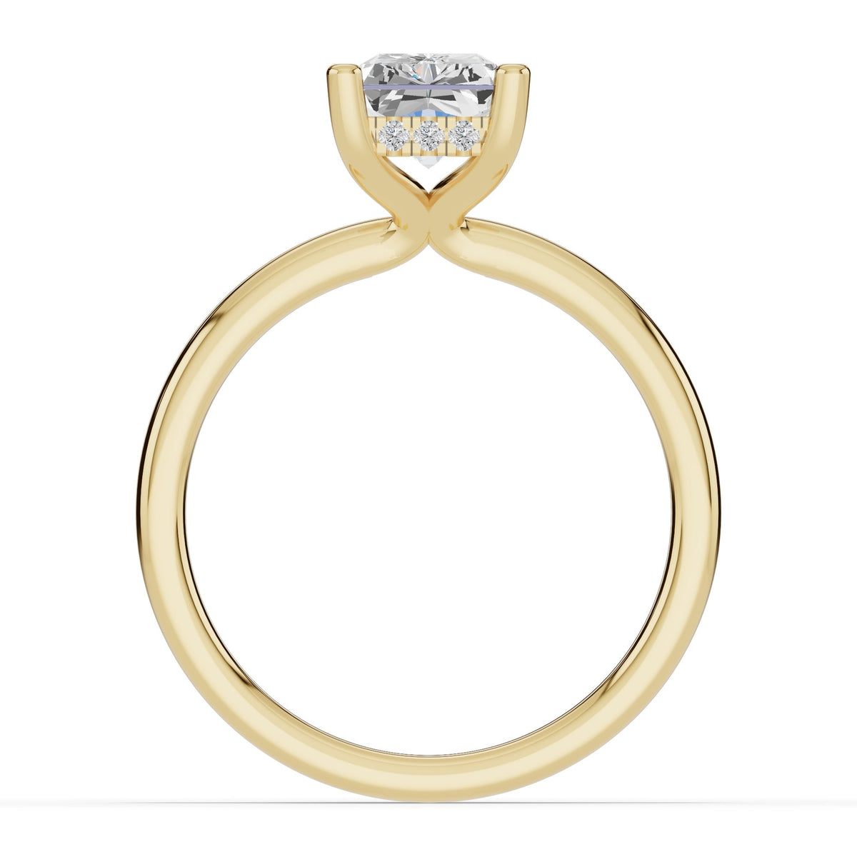Radiant Lustre Hidden Halo Solitaire Ring ABER-101-RA-LGD-1  - Abtin & Co.
