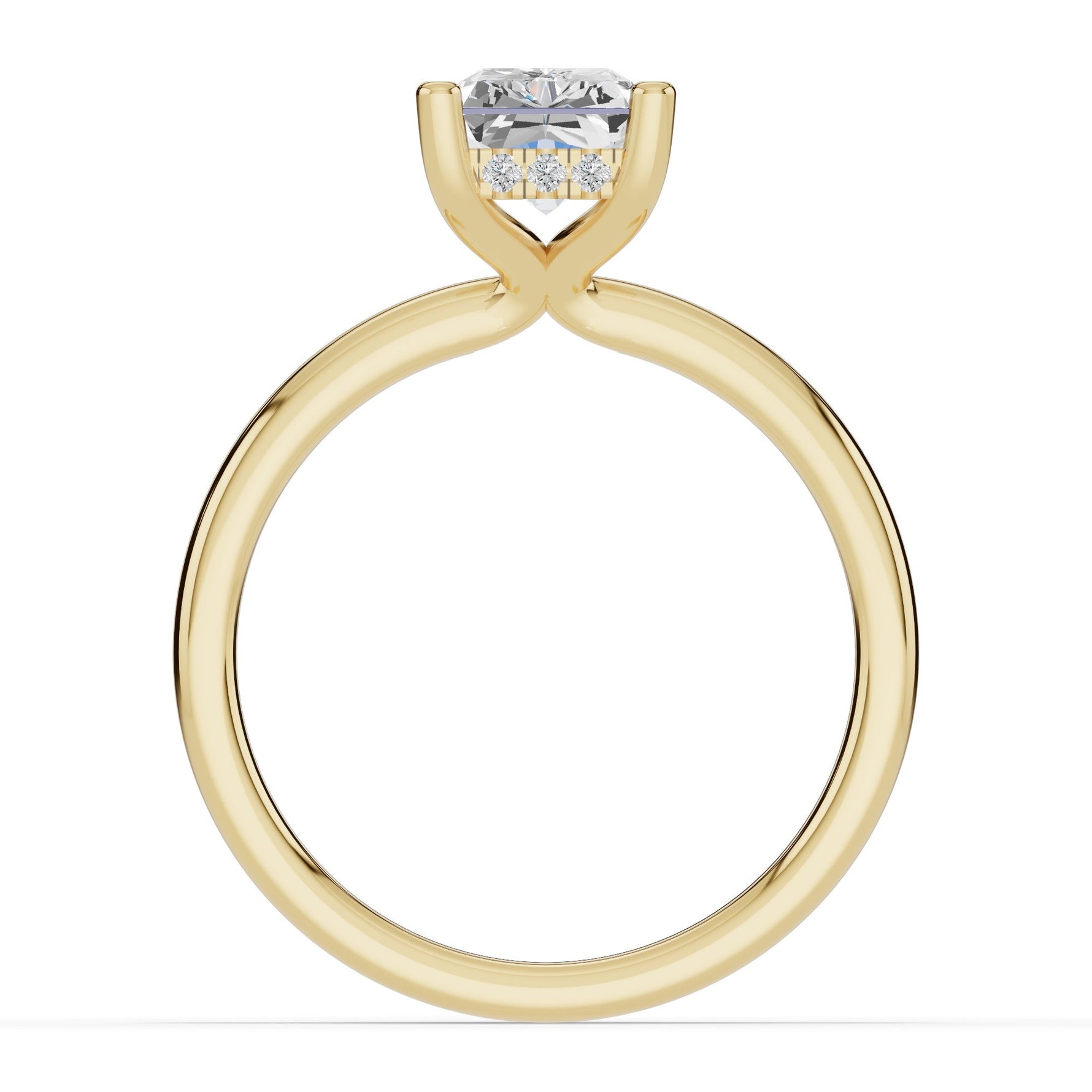 Radiant Lustre Hidden Halo Solitaire Ring ABER-101-RA-LGD-1  - Abtin & Co.