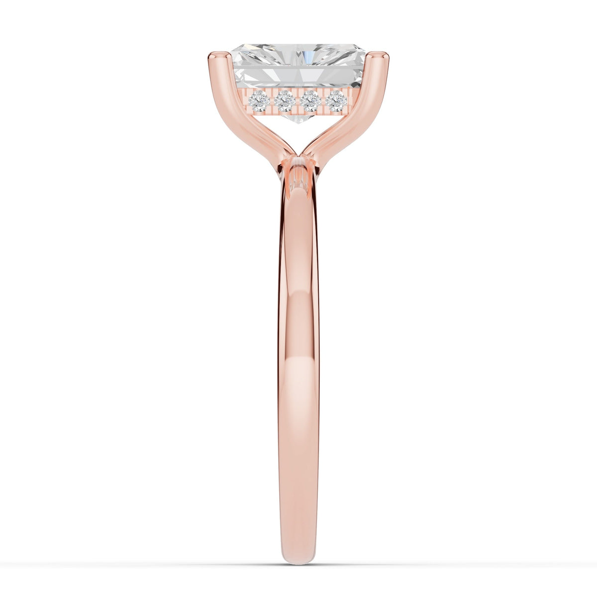 Radiant Lustre Hidden Halo Solitaire Ring ABER-101-RA-LGD-11  - Abtin & Co.
