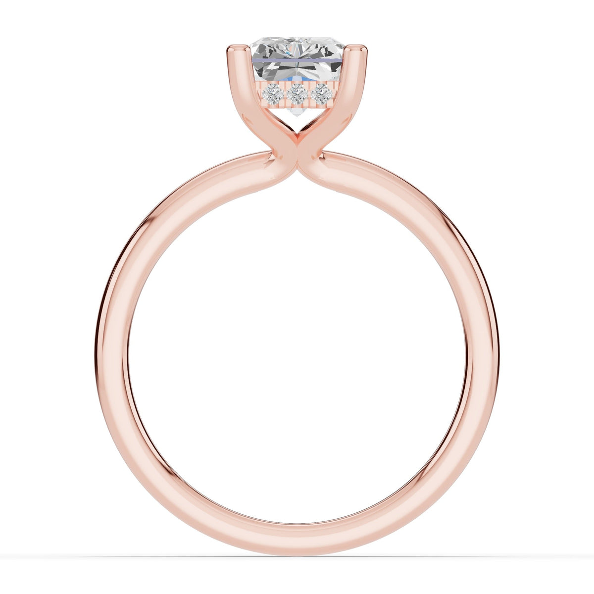 Radiant Lustre Hidden Halo Solitaire Ring ABER-101-RA-LGD-11  - Abtin & Co.