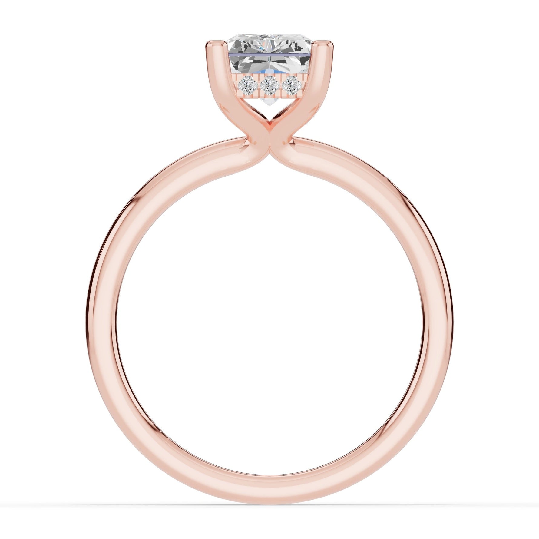 Radiant Lustre Hidden Halo Solitaire Ring ABER-101-RA-LGD-11  - Abtin & Co.
