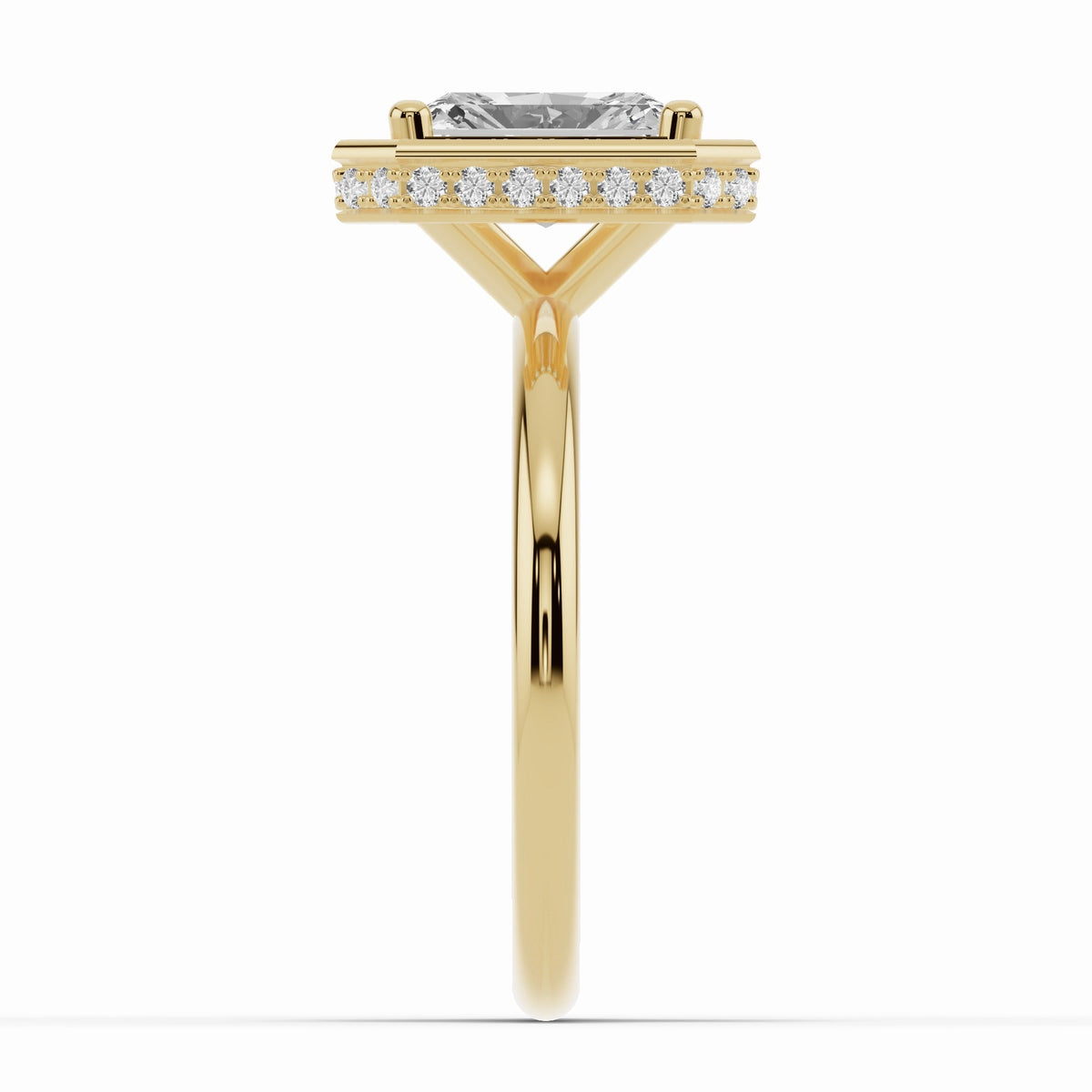 Radiant Nova Halo Engagement Ring Ring ABER-108-RA-LGD-1  - Abtin & Co.