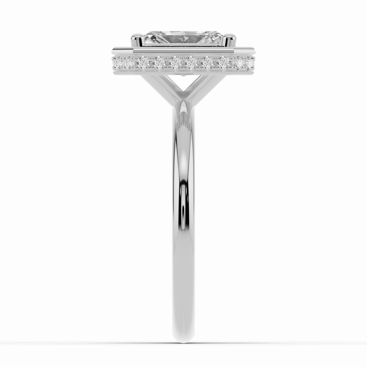 Radiant Nova Halo Engagement Ring Ring ABER-108-RA-LGD-2  - Abtin & Co.