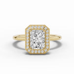 Radiant Nova Halo Engagement Ring Ring ABER-108-RA-LGD-1  - Abtin & Co.
