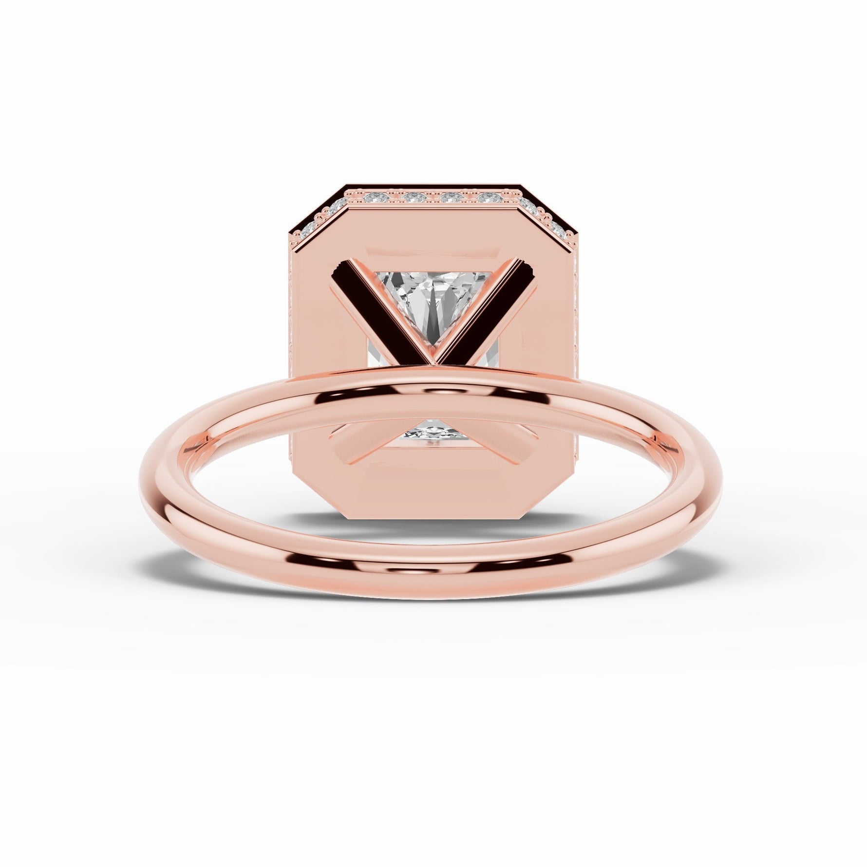 Radiant Nova Halo Engagement Ring Ring ABER-108-RA-LGD-3  - Abtin & Co.