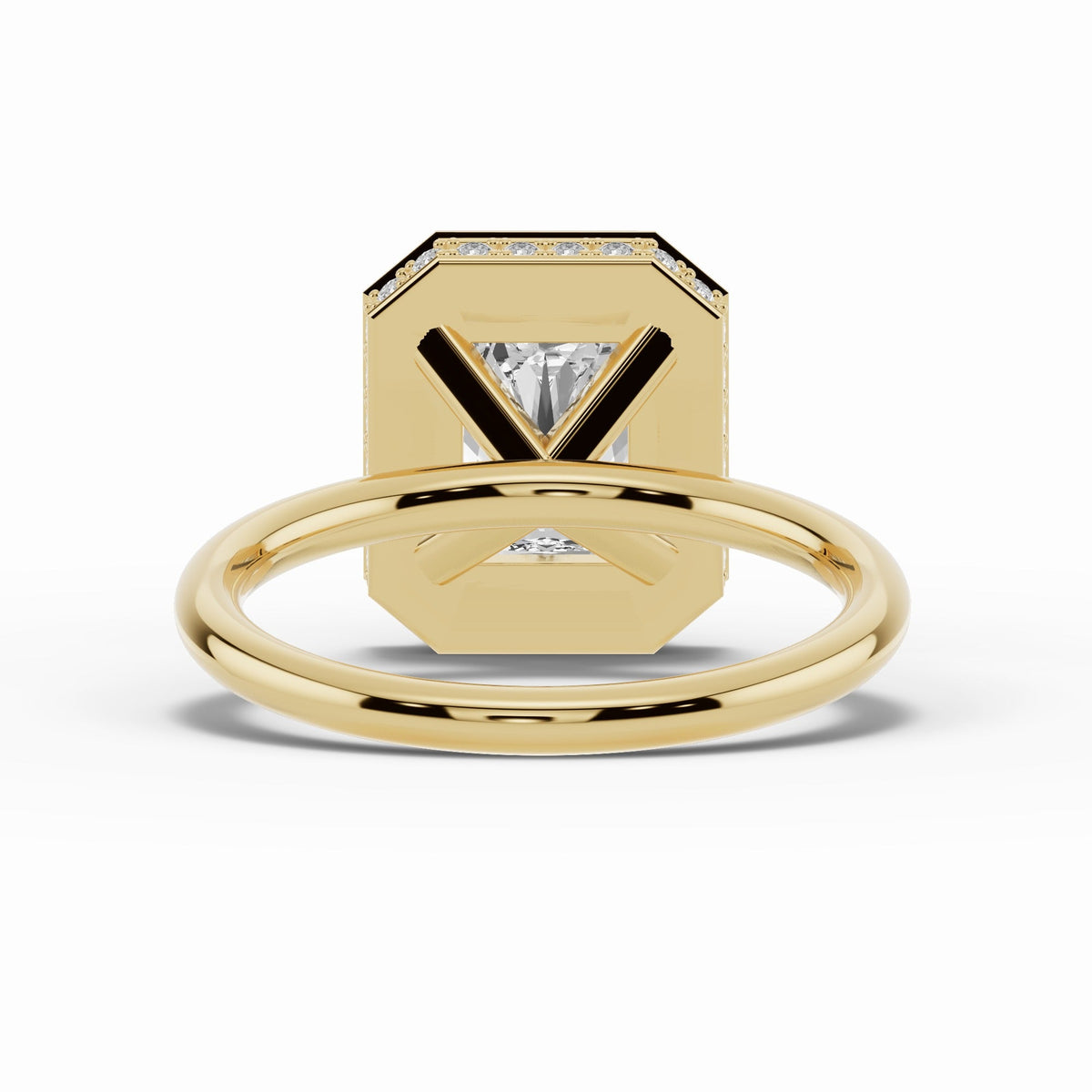 Radiant Nova Halo Engagement Ring Ring ABER-108-RA-LGD-1  - Abtin & Co.