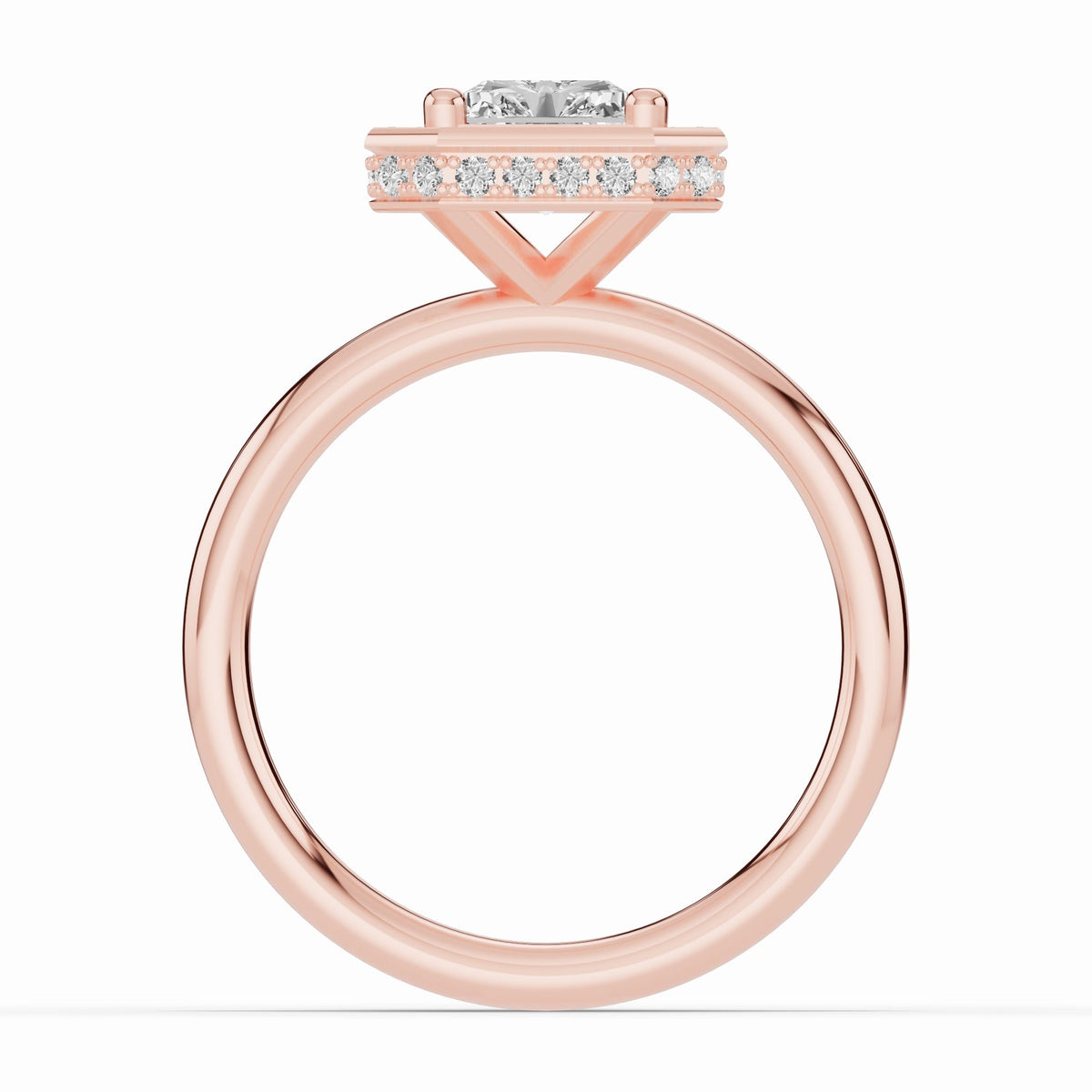 Radiant Nova Halo Engagement Ring Ring ABER-108-RA-LGD-3  - Abtin & Co.