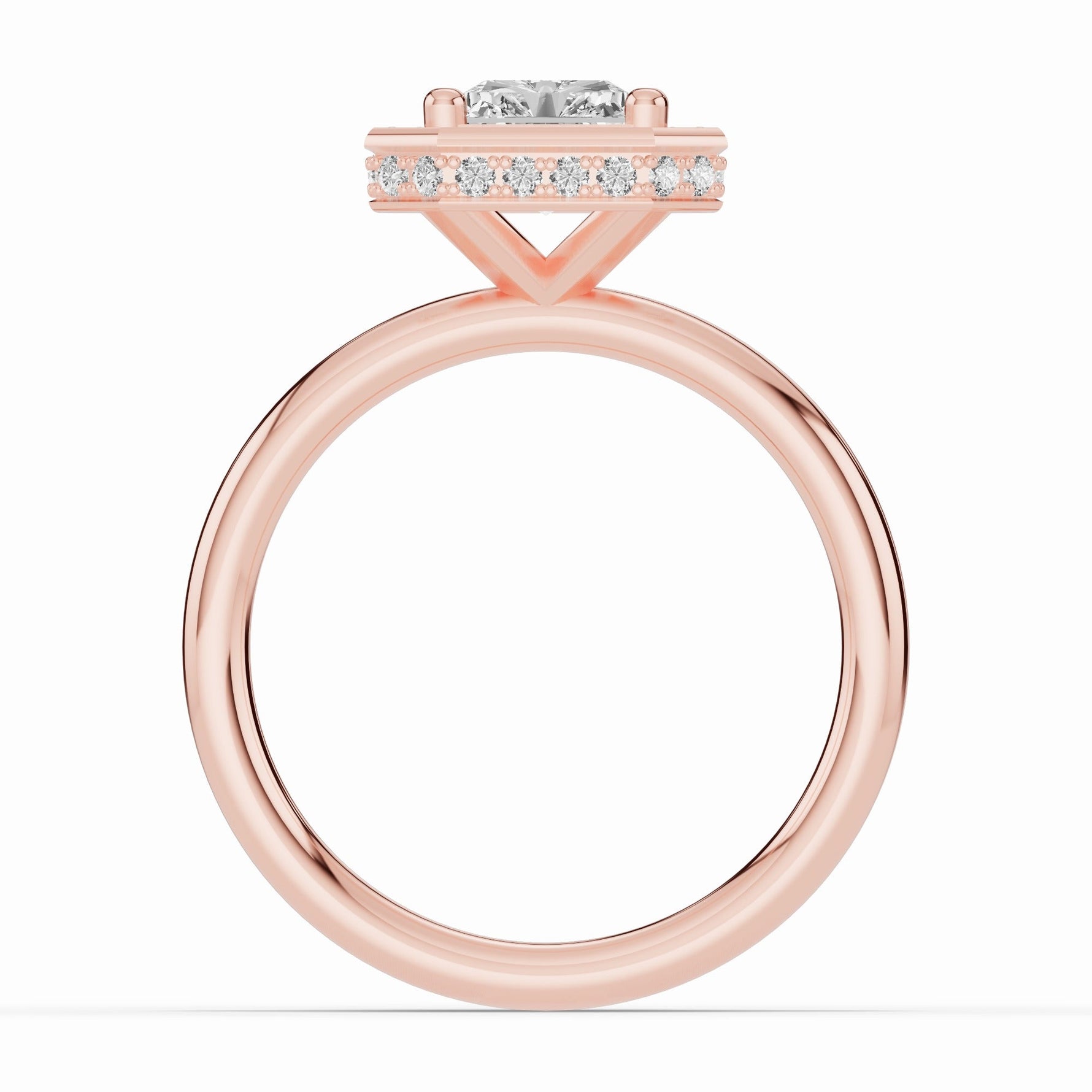 Radiant Nova Halo Engagement Ring Ring ABER-108-RA-LGD-3  - Abtin & Co.