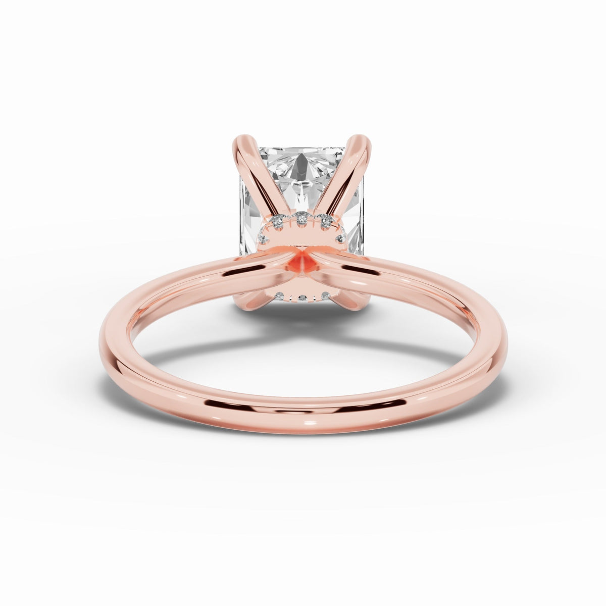 Radiant Tiara Glow Solitaire Ring ABER-102-RA-LGD-11  - Abtin & Co.