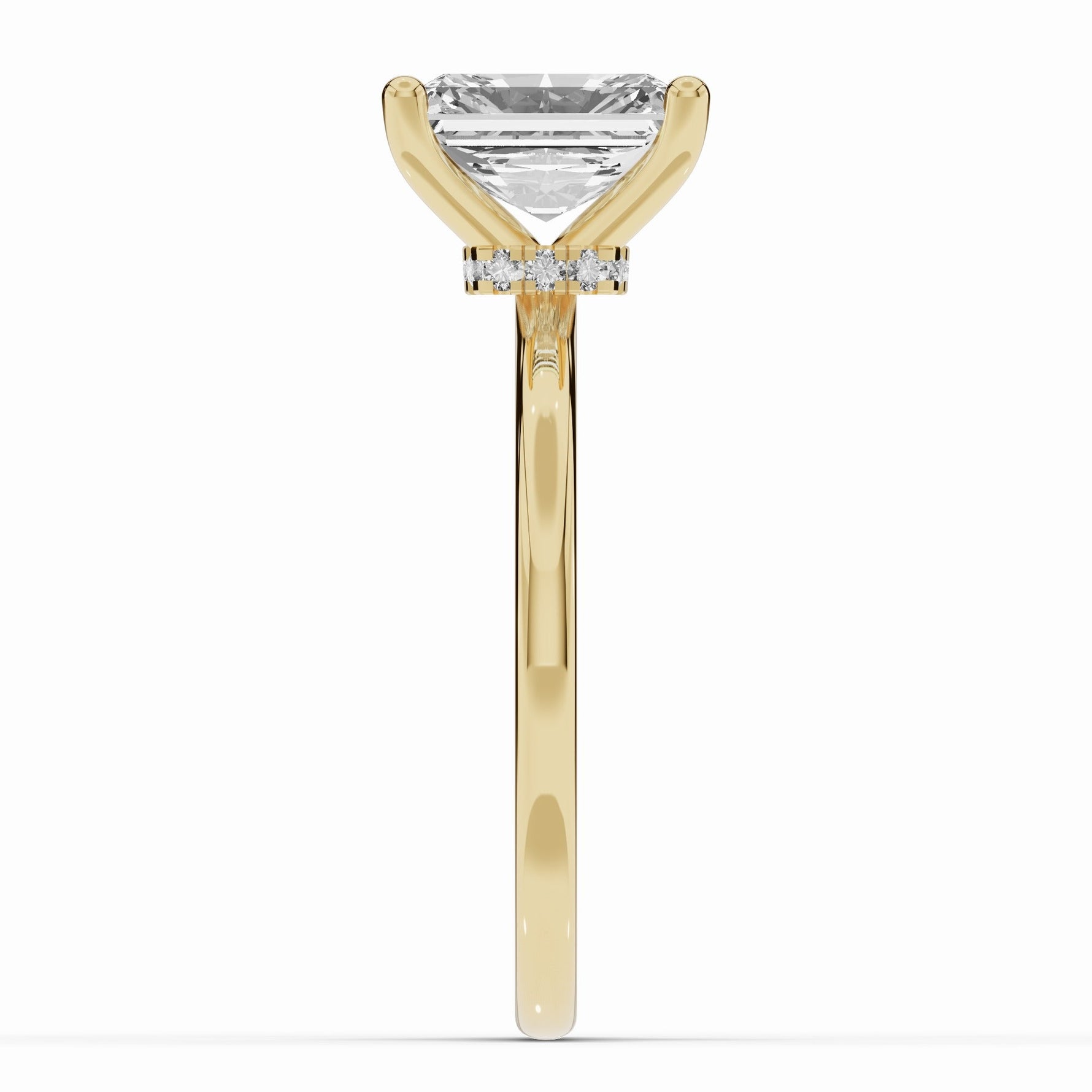 Radiant Tiara Glow Solitaire Ring ABER-102-RA-LGD-1  - Abtin & Co.