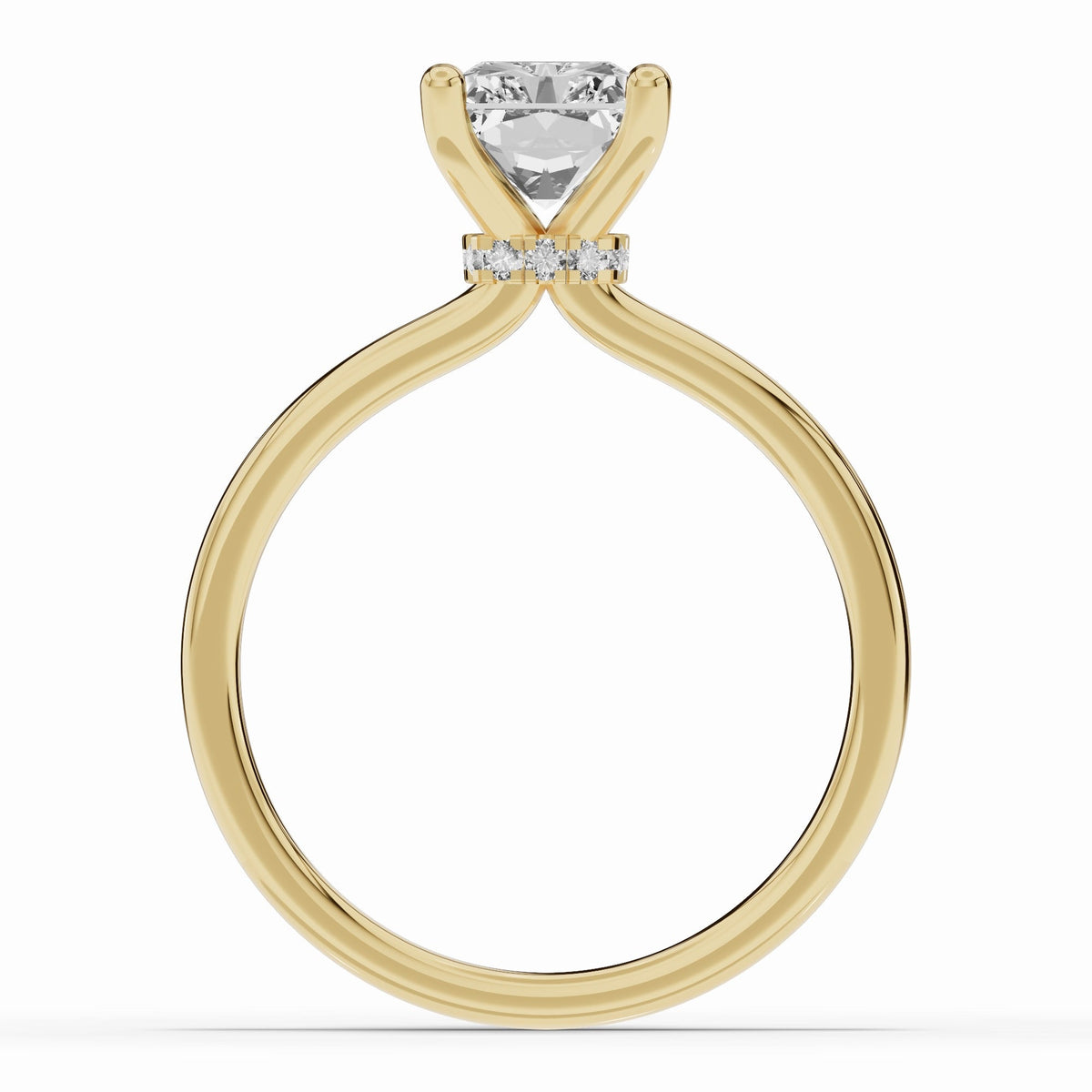 Radiant Tiara Glow Solitaire Ring ABER-102-RA-LGD-1  - Abtin & Co.