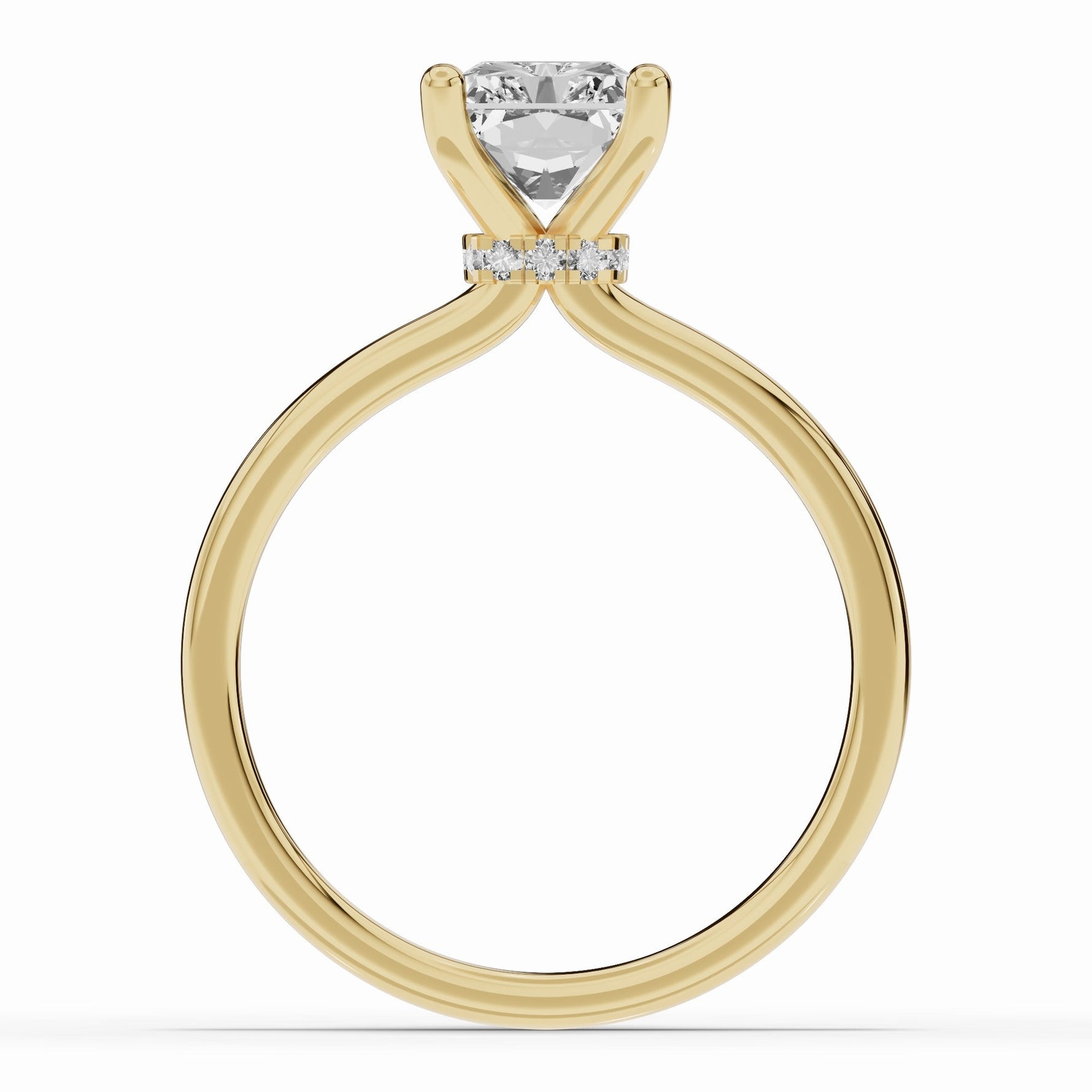 Radiant Tiara Glow Solitaire Ring ABER-102-RA-LGD-1  - Abtin & Co.