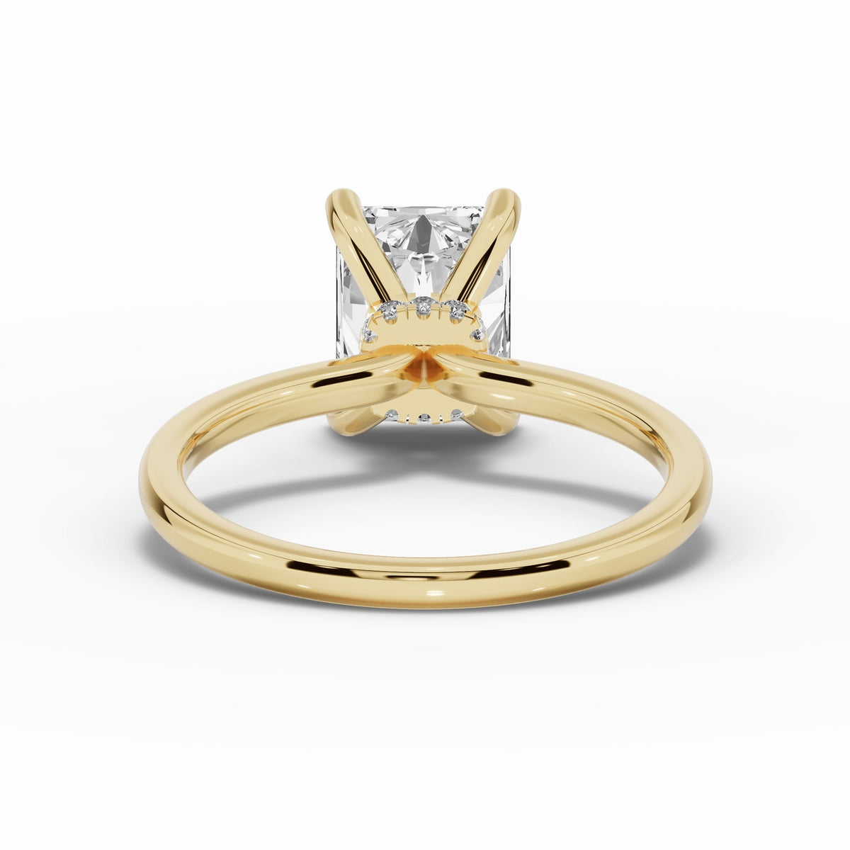 Radiant Tiara Glow Solitaire Ring ABER-102-RA-LGD-1  - Abtin & Co.
