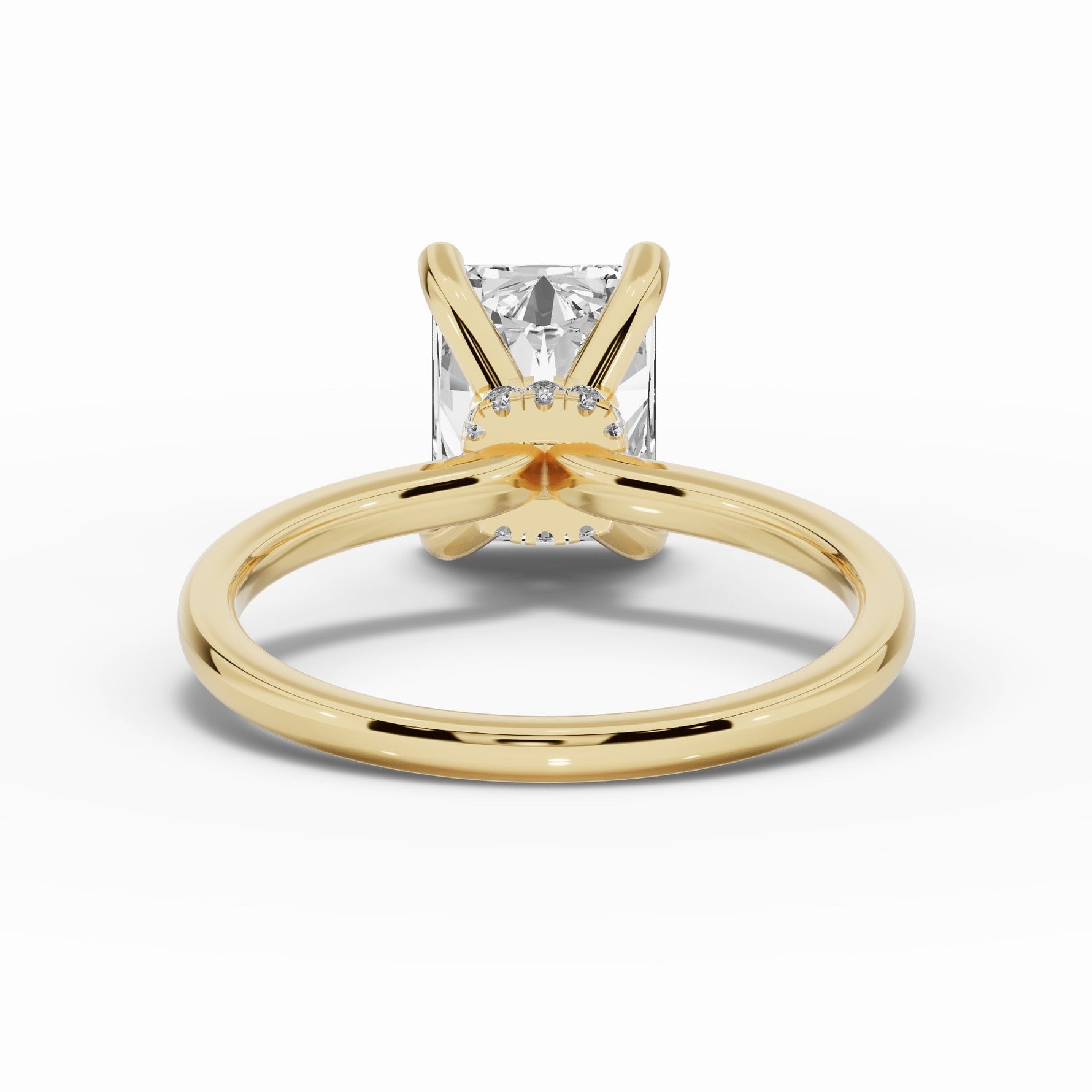 Radiant Tiara Glow Solitaire Ring ABER-102-RA-LGD-1  - Abtin & Co.