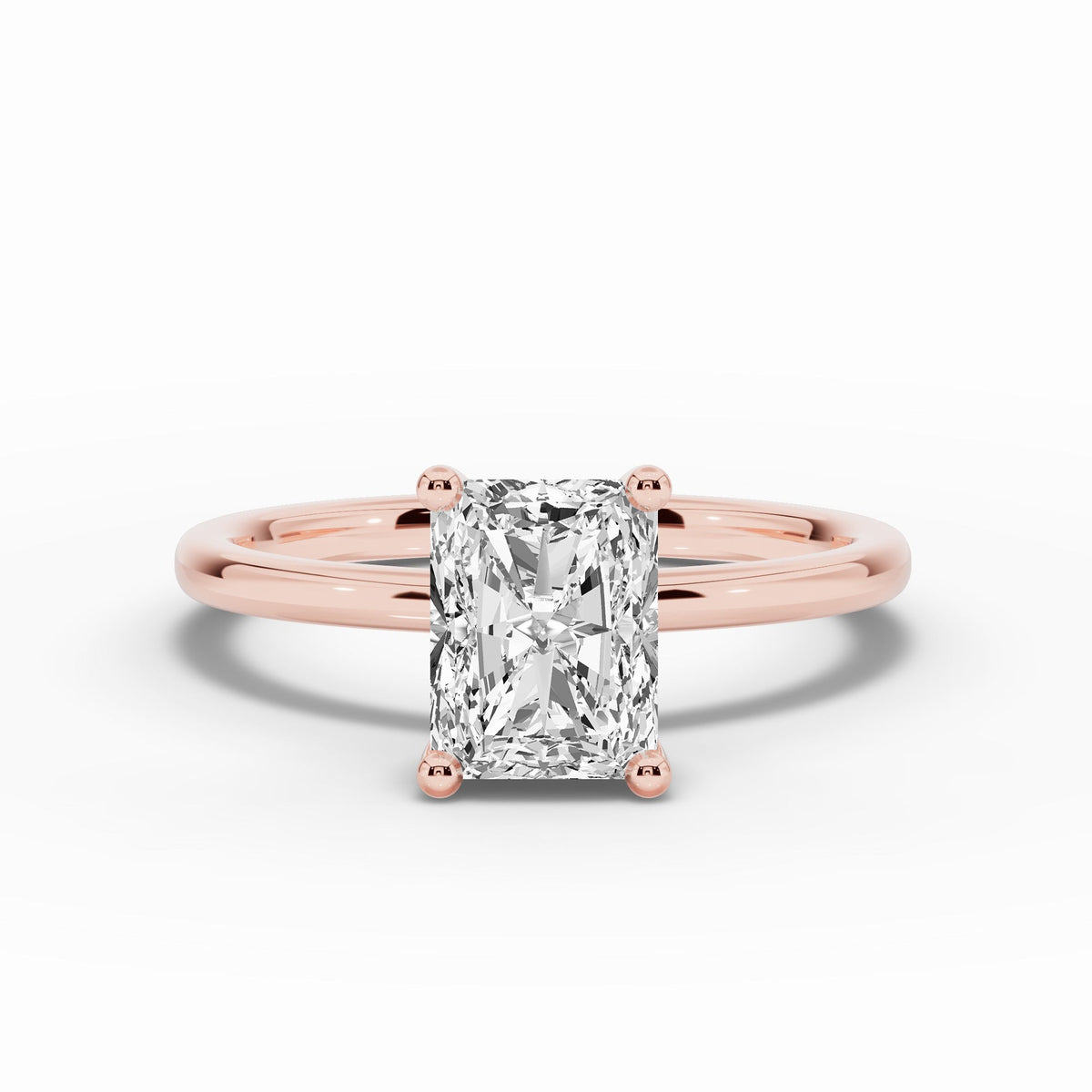 Radiant Tiara Glow Solitaire Ring ABER-102-RA-LGD-11  - Abtin & Co.
