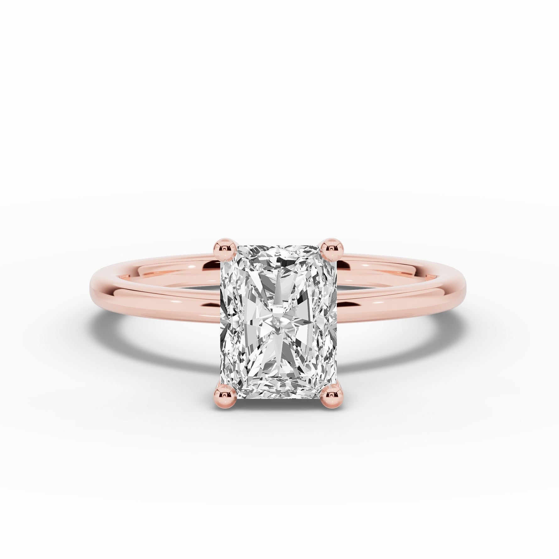 Radiant Tiara Glow Solitaire Ring ABER-102-RA-LGD-11  - Abtin & Co.