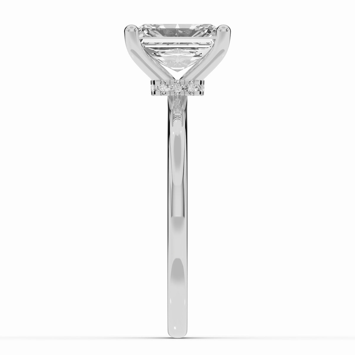 Radiant Tiara Glow Solitaire Ring ABER-102-RA-LGD-6  - Abtin & Co.