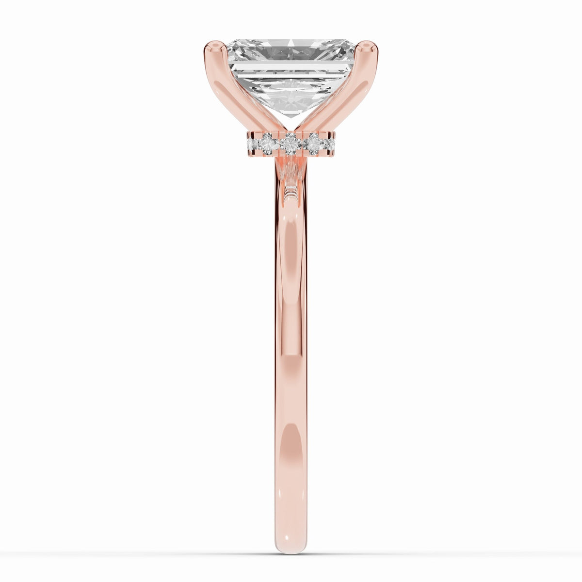 Radiant Tiara Glow Solitaire Ring ABER-102-RA-LGD-11  - Abtin & Co.