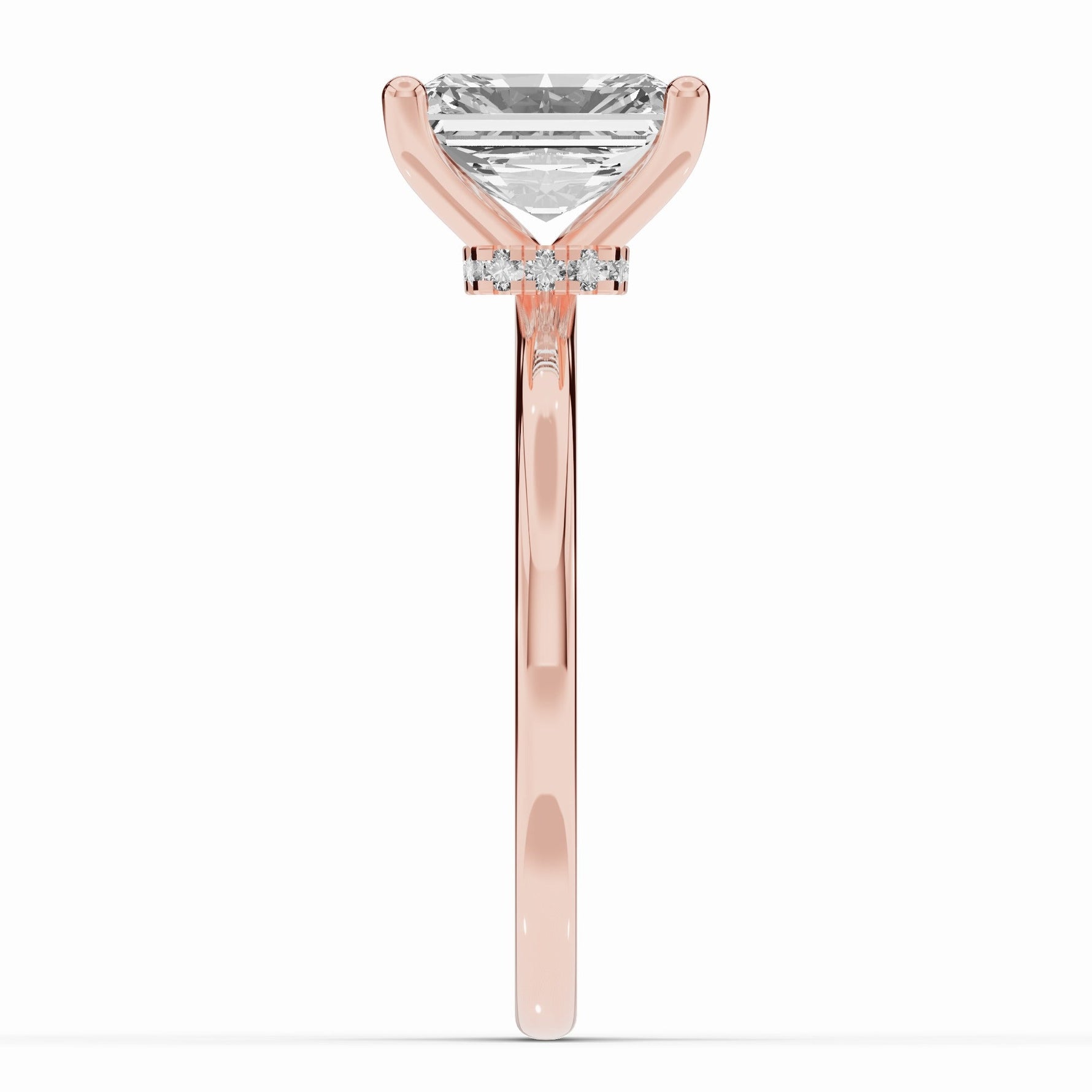Radiant Tiara Glow Solitaire Ring ABER-102-RA-LGD-11  - Abtin & Co.