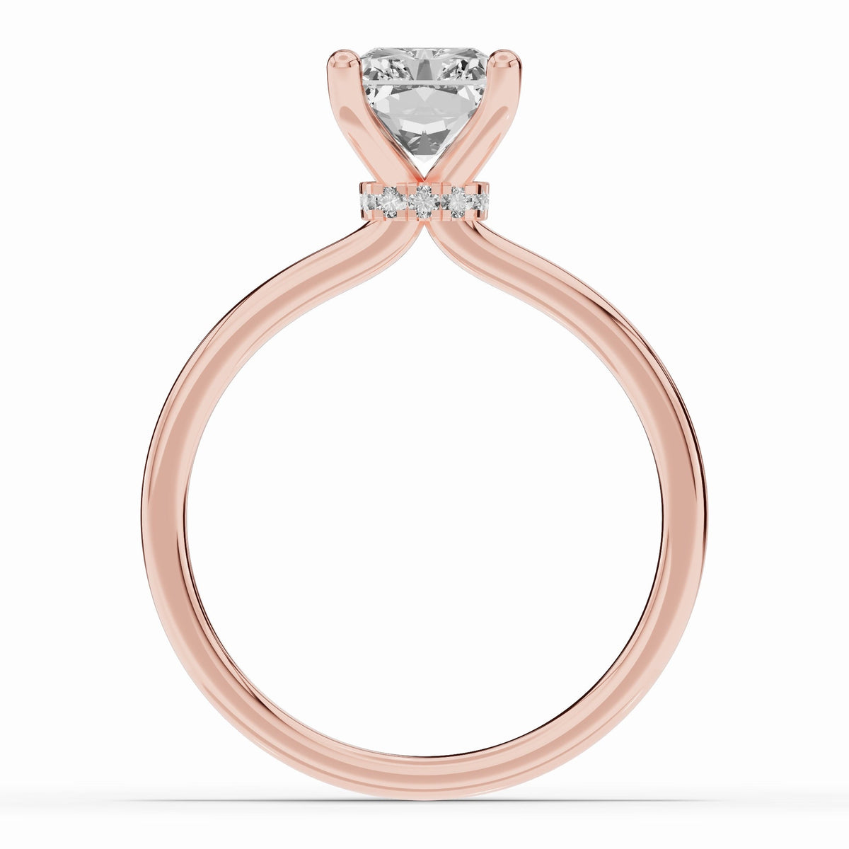 Radiant Tiara Glow Solitaire Ring ABER-102-RA-LGD-11  - Abtin & Co.