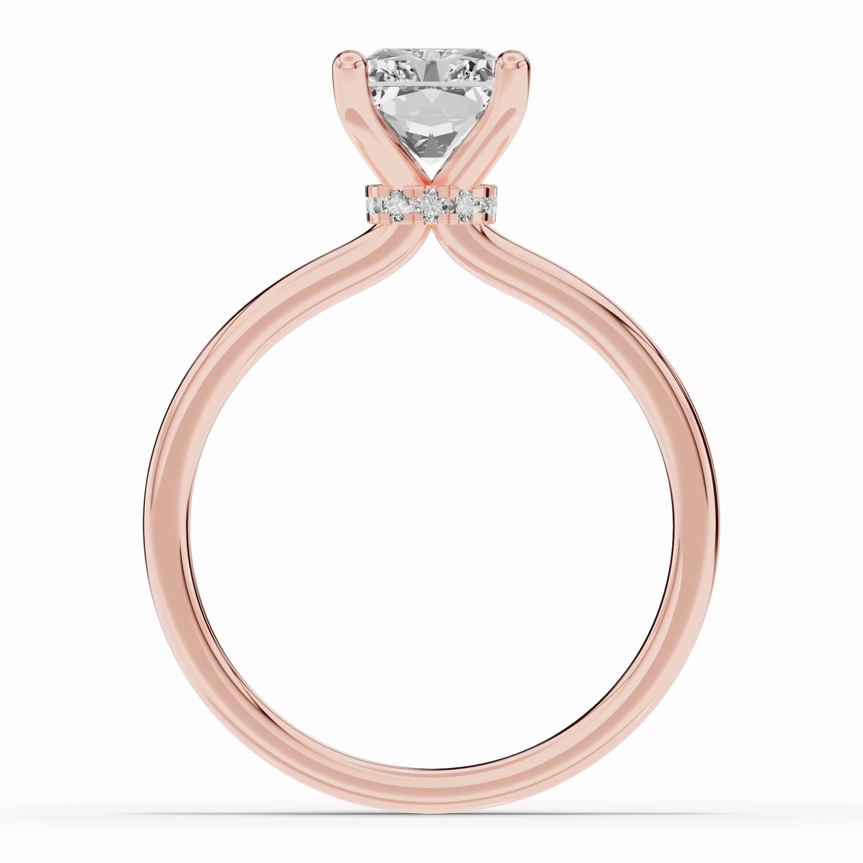 Radiant Tiara Glow Solitaire Ring ABER-102-RA-LGD-11  - Abtin & Co.
