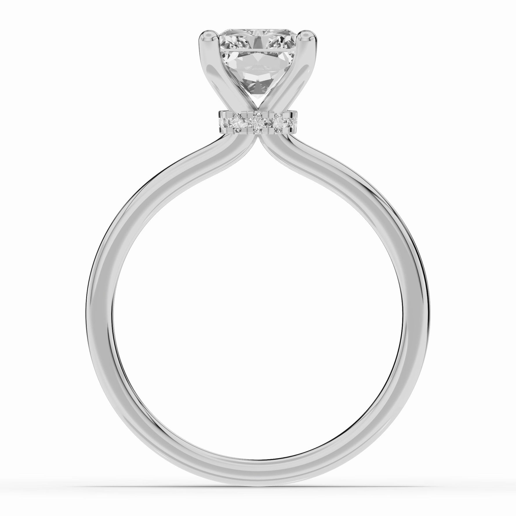 Radiant Tiara Glow Solitaire Ring ABER-102-RA-LGD-6  - Abtin & Co.