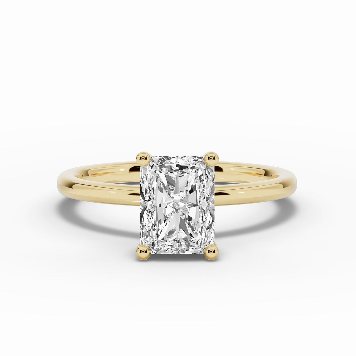 Radiant Tiara Glow Solitaire Ring ABER-102-RA-LGD-1  - Abtin & Co.