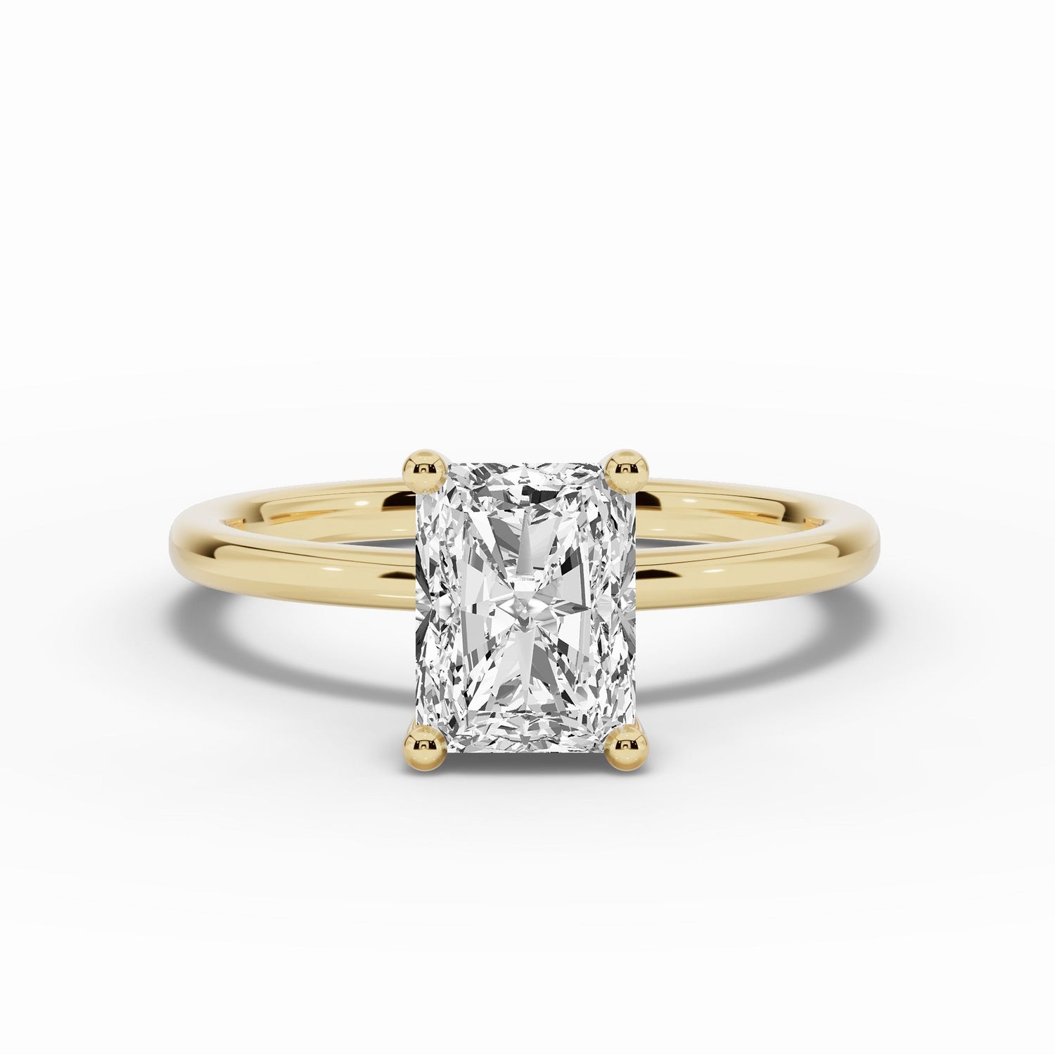 Radiant Tiara Glow Solitaire Ring ABER-102-RA-LGD-1  - Abtin & Co.