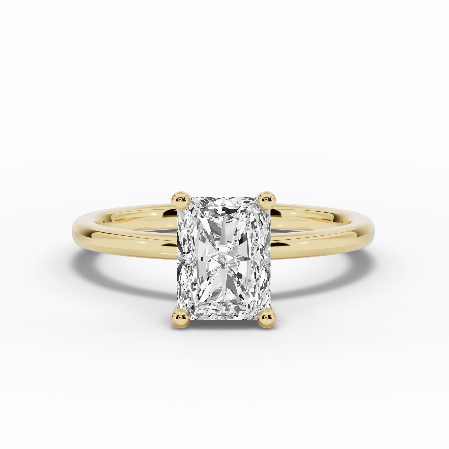 Radiant Tiara Glow Solitaire Ring ABER-102-RA-LGD-1  - Abtin & Co.