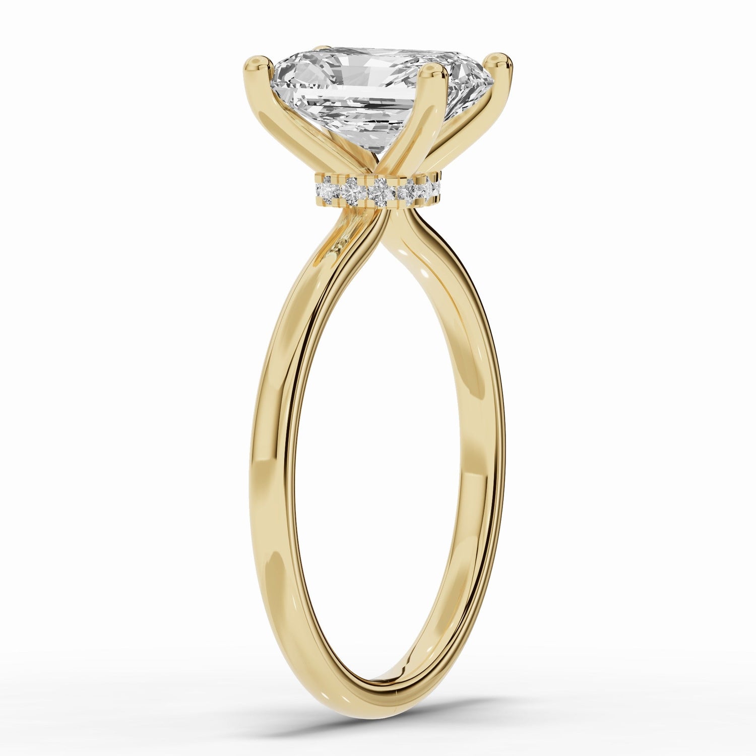 Radiant Tiara Glow Solitaire Ring ABER-102-RA-LGD-1  - Abtin & Co.