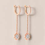 Riviera Asscher Cascade Drop Earrings ABE-238V3-AS-LGD-3  - Abtin & Co.