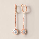 Riviera Asscher Cascade Drop Earrings ABE-238V3-AS-LGD-3  - Abtin & Co.