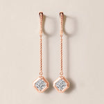 Riviera Asscher Cascade Drop Earrings ABE-238V3-AS-LGD-3  - Abtin & Co.