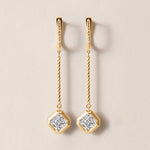 Riviera Asscher Cascade Drop Earrings ABE-238V3-AS-LGD-1  - Abtin & Co.