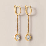 Riviera Asscher Cascade Drop Earrings ABE-238V3-AS-LGD-1  - Abtin & Co.