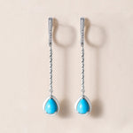 Riviera Cascade Teardrop Turquoise Earrings Earring ABE-238V5-PR-TQD-1  - Abtin & Co.