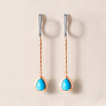 Riviera Cascade Teardrop Turquoise Earrings Earring ABE-238V5-PR-TQD-2  - Abtin & Co.