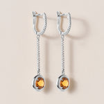 Riviera Citrine Bezel Drop Earrings Earring ABE-238V4-RD-CTD-2  - Abtin & Co.