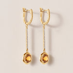 Riviera Citrine Bezel Drop Earrings Earring ABE-238V4-RD-CTD-1  - Abtin & Co.