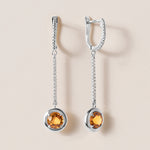 Riviera Citrine Bezel Drop Earrings Earring ABE-238V4-RD-CTD-2  - Abtin & Co.